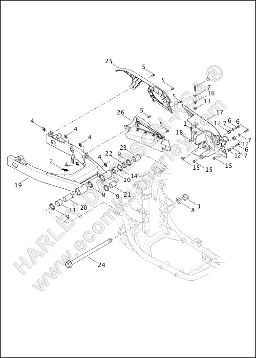 FORK, REAR, DEBRIS DEFLECTOR AND BELT GUARD